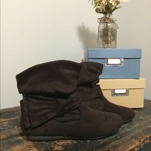 Brown suede ankle boots